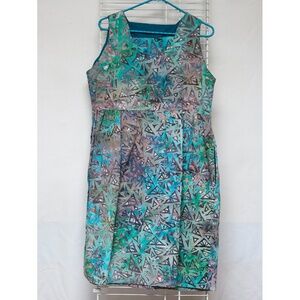 Teal Batik cotton sleeveless dress - Size M/L